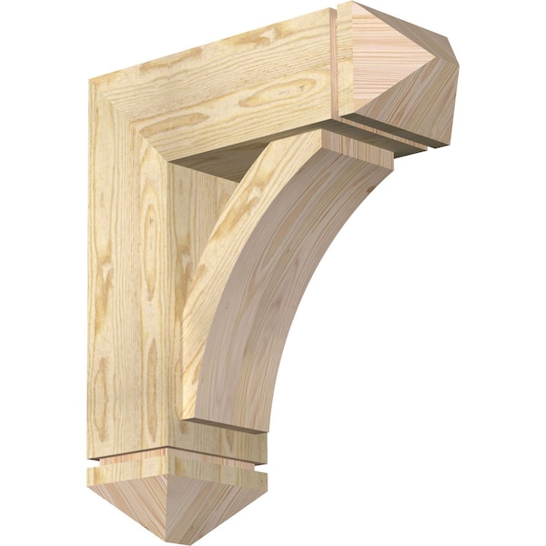 Ekena Millwork Thorton Arts and Crafts Rough Sawn Bracket w/ Offset Brace, Douglas Fir, 8"W x 22"D x 26"H BKT0806X22X26THR03RDF - main